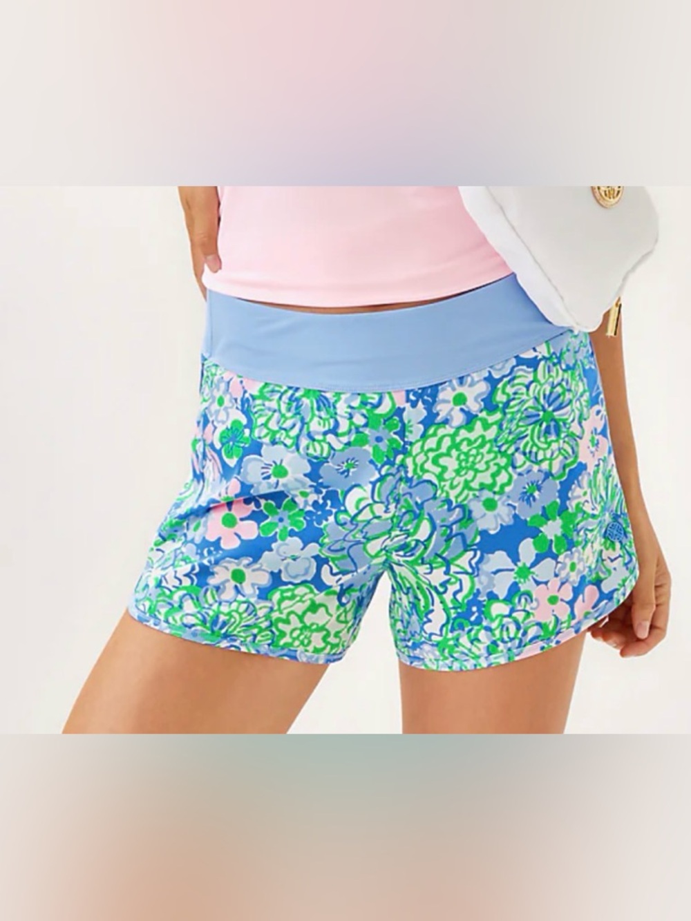 Lilly Pulitzer BICCI SHORT, SUNWASHED BLUE PLUMES IN BLOOM Size XL